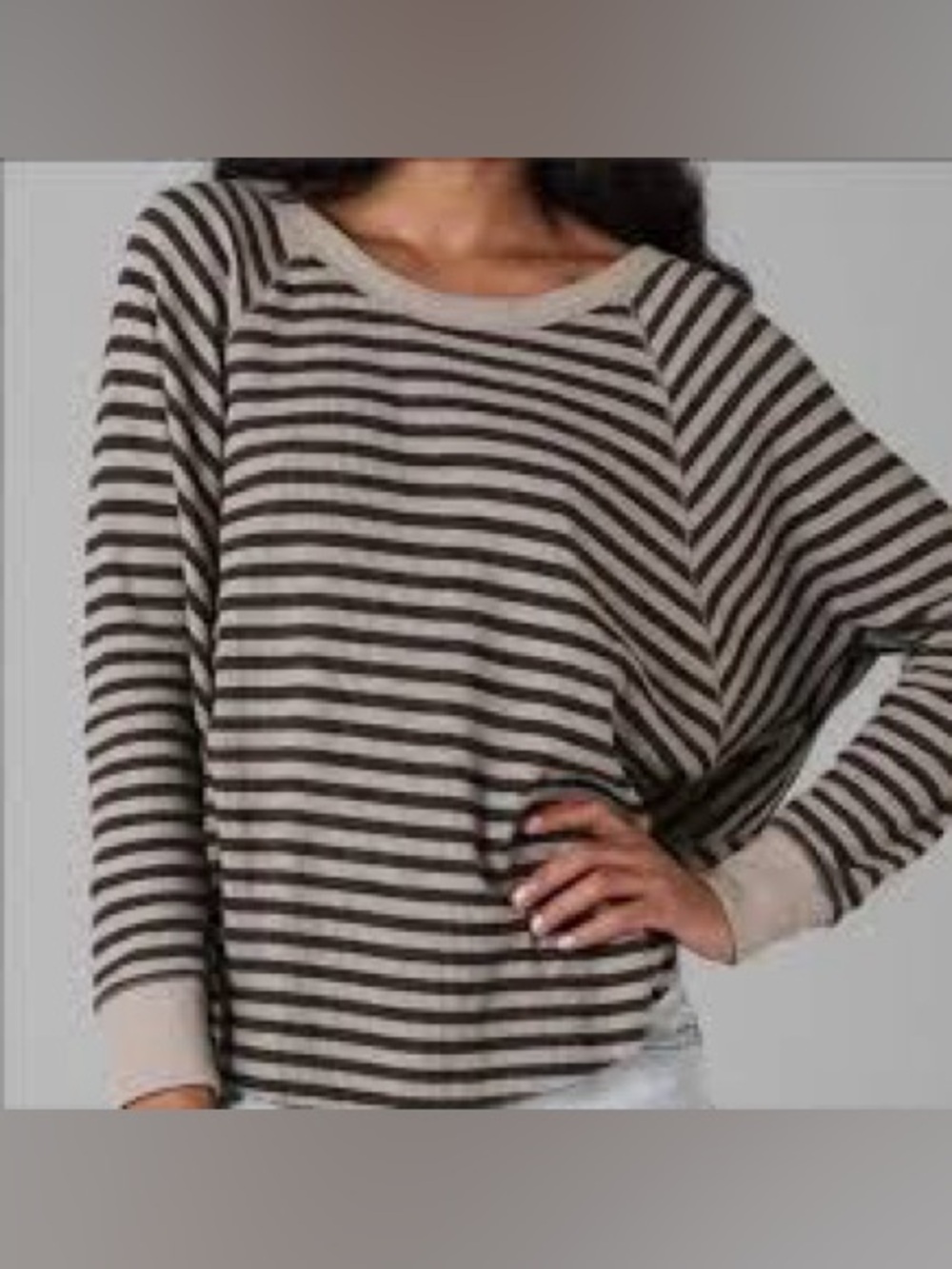 Free People We The Free | Waffle Knit Striped Long Sleeve Size: Medium
